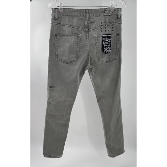 Ksubi Chitch Deep Forest Green Slim Fit Mens Jeans Cotton Blend Decorative Back - Picture 2 of 16